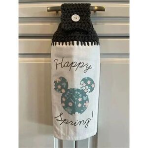 Crochet Top Kitchen Towel- Hello Spring Mickey Mouse